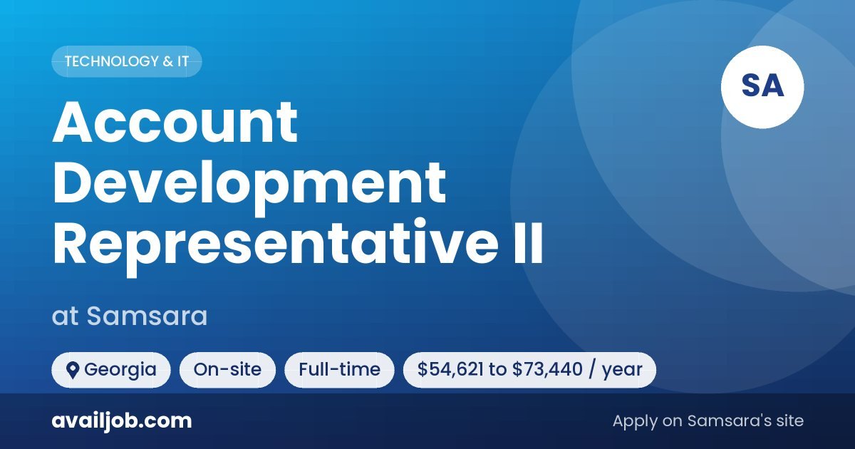 Account Development Representative II job at Samsara in Georgia