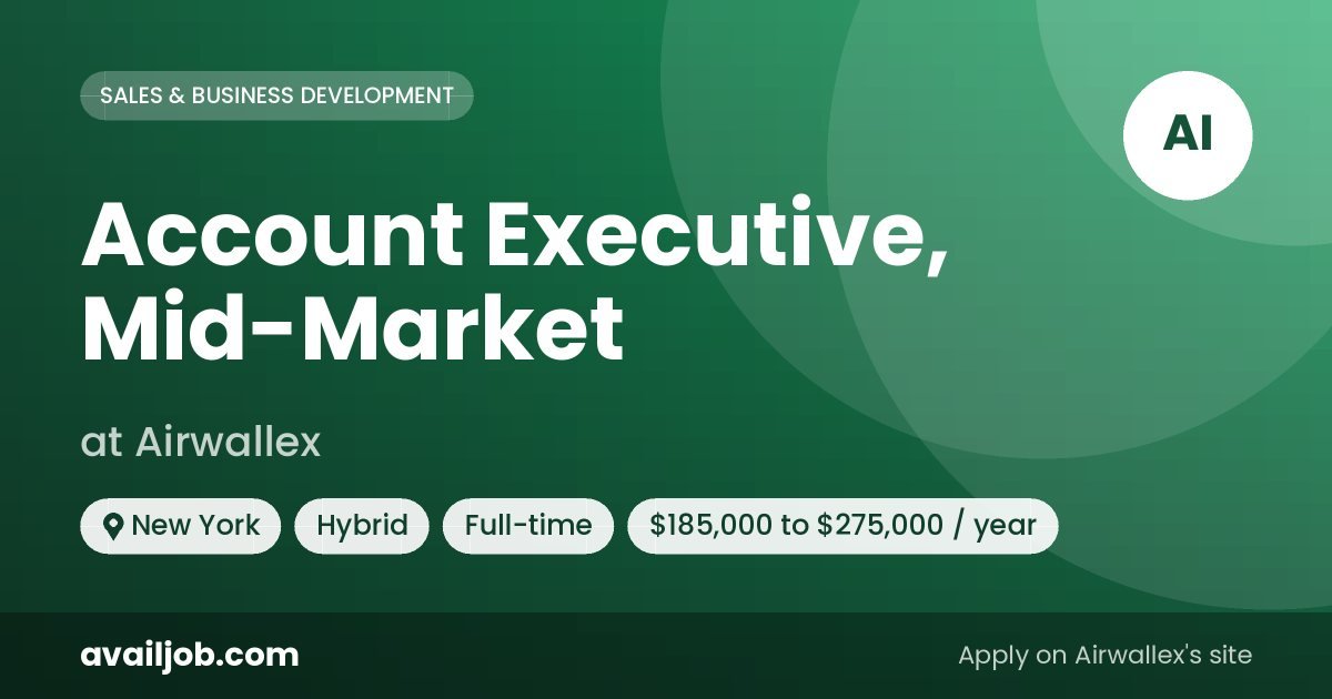 Account Executive, Mid-Market job at Airwallex in New York