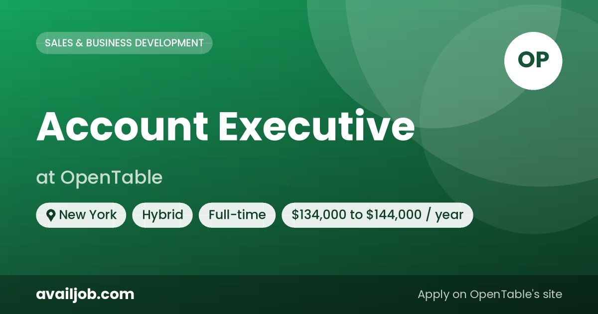 Account Executive job at OpenTable in New York