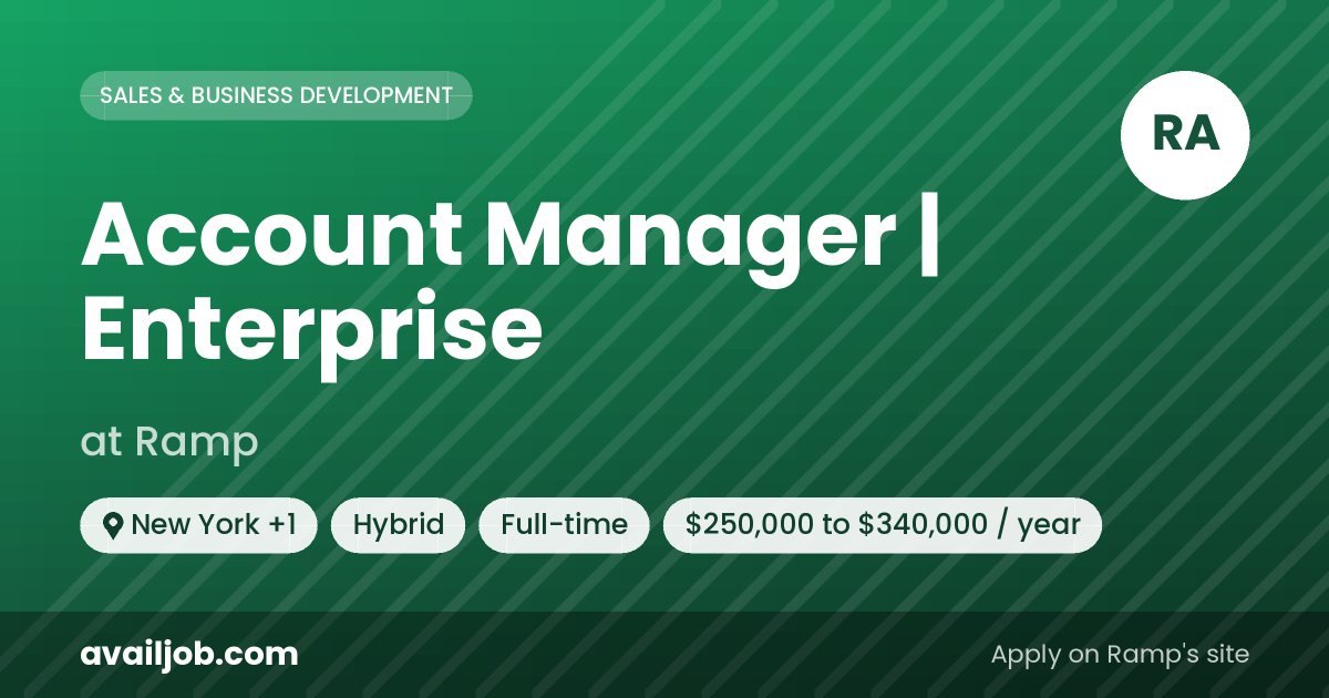 Account Manager | Enterprise job at Ramp in New York