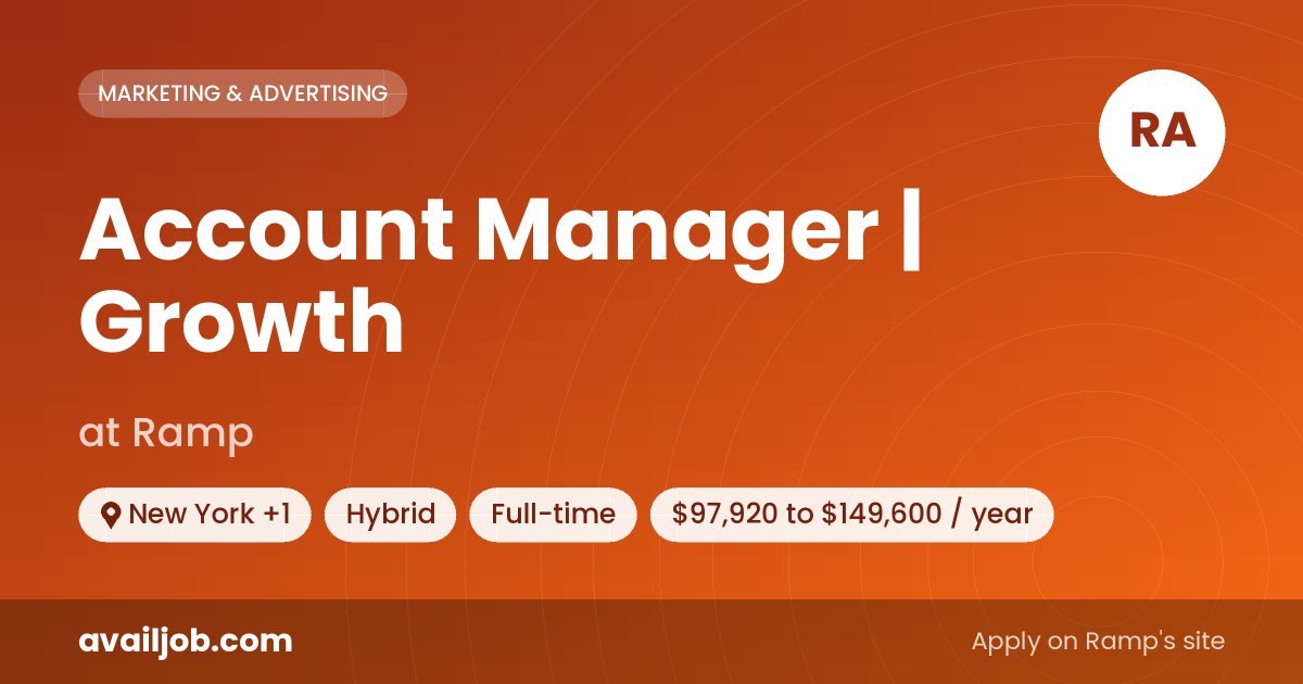Account Manager | Growth job at Ramp in New York