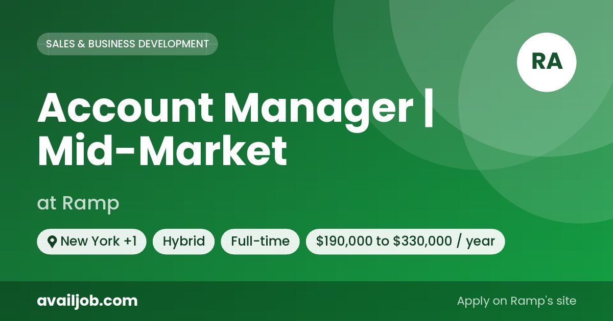 Account Manager | Mid-Market job at Ramp in New York