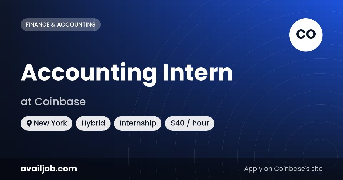 Accounting Intern job at Coinbase in New York