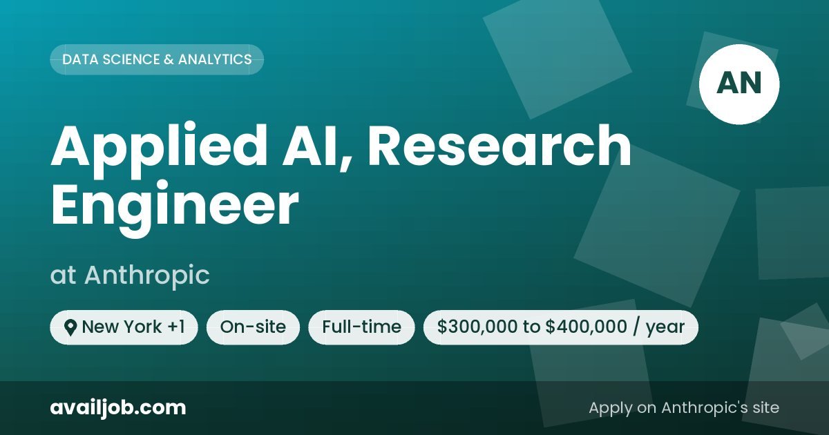 Applied AI, Research Engineer job at Anthropic in New York