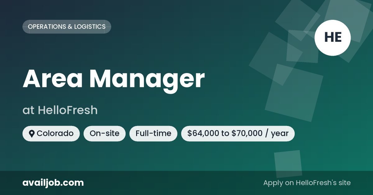 Area Manager job at HelloFresh in Colorado