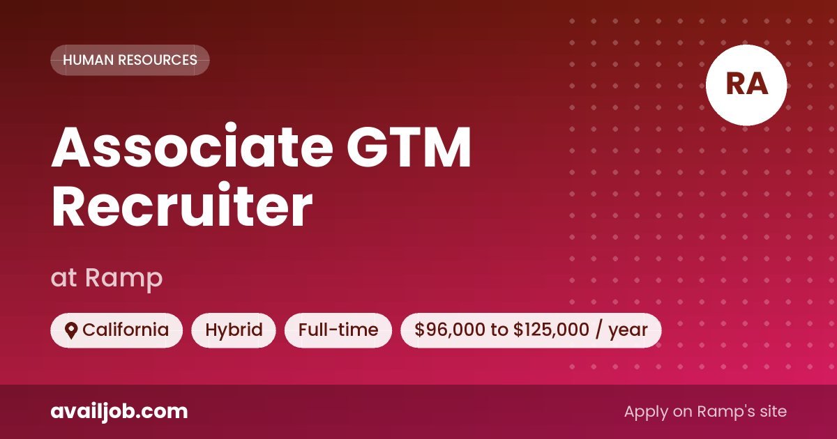 Associate GTM Recruiter job at Ramp in California