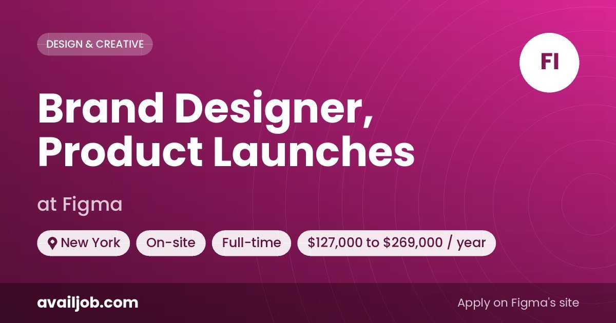 Brand Designer, Product Launches job at Figma in New York
