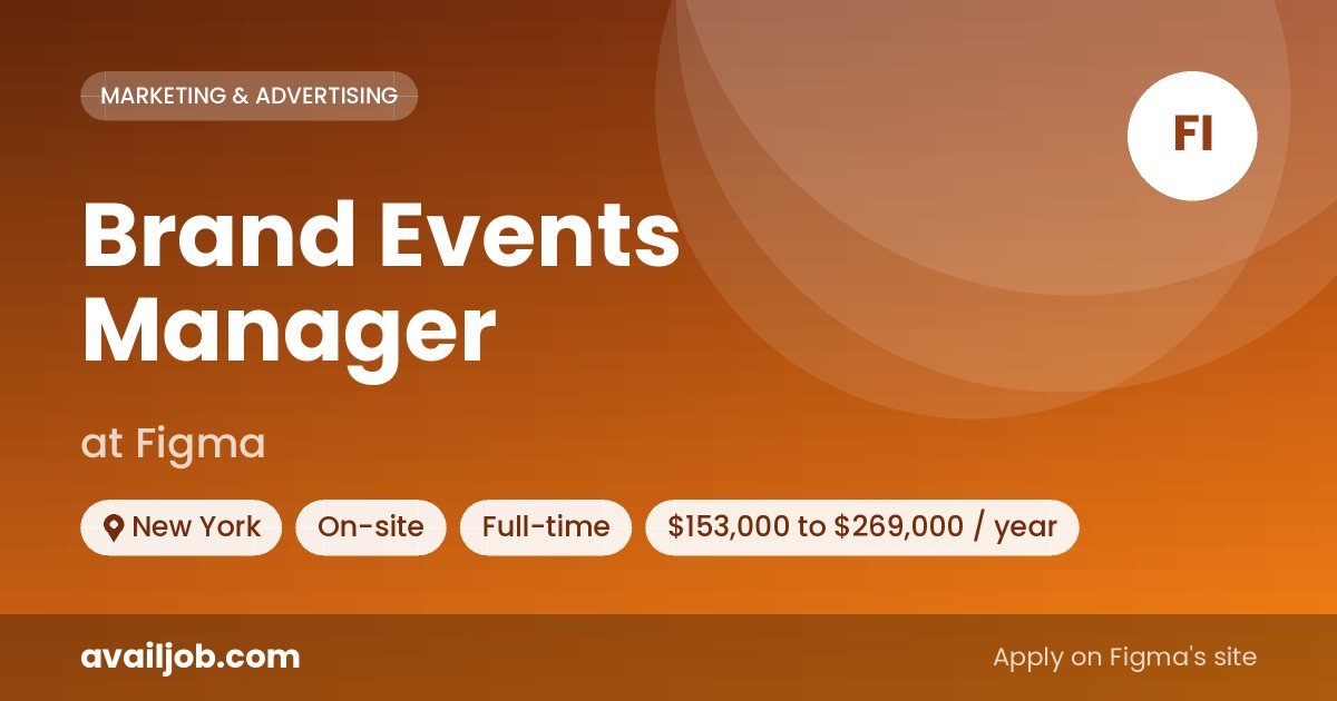Brand Events Manager job at Figma in New York