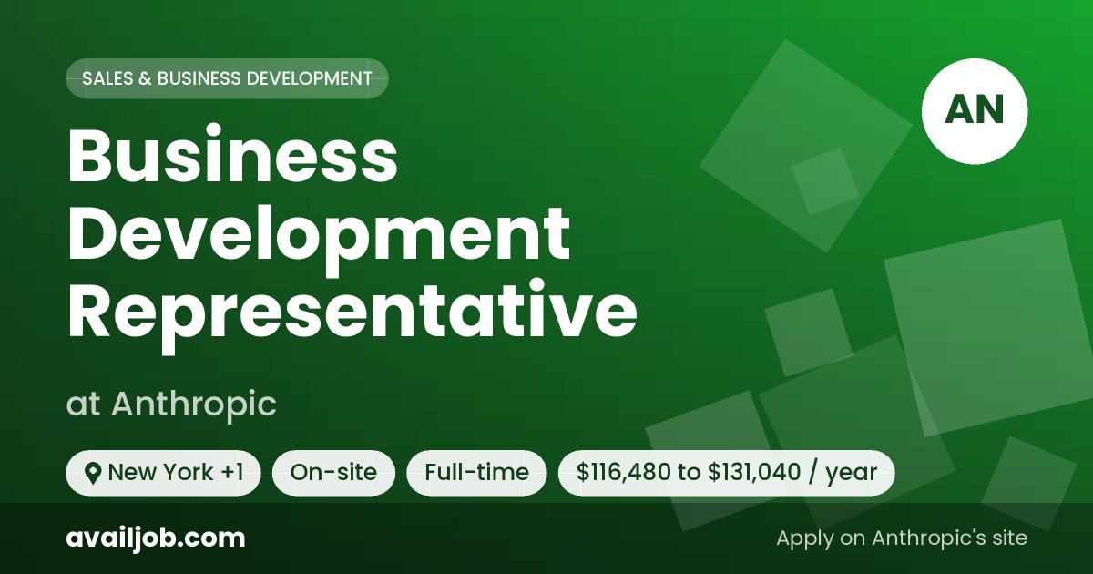 Business Development Representative job at Anthropic in New York