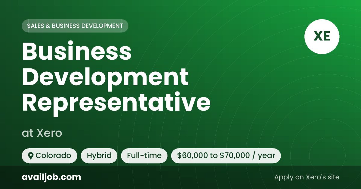 Business Development Representative job at Xero in Colorado