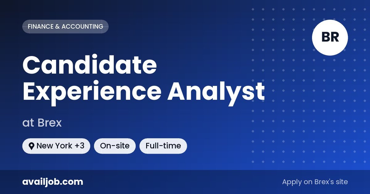 Candidate Experience Analyst job at Brex in New York