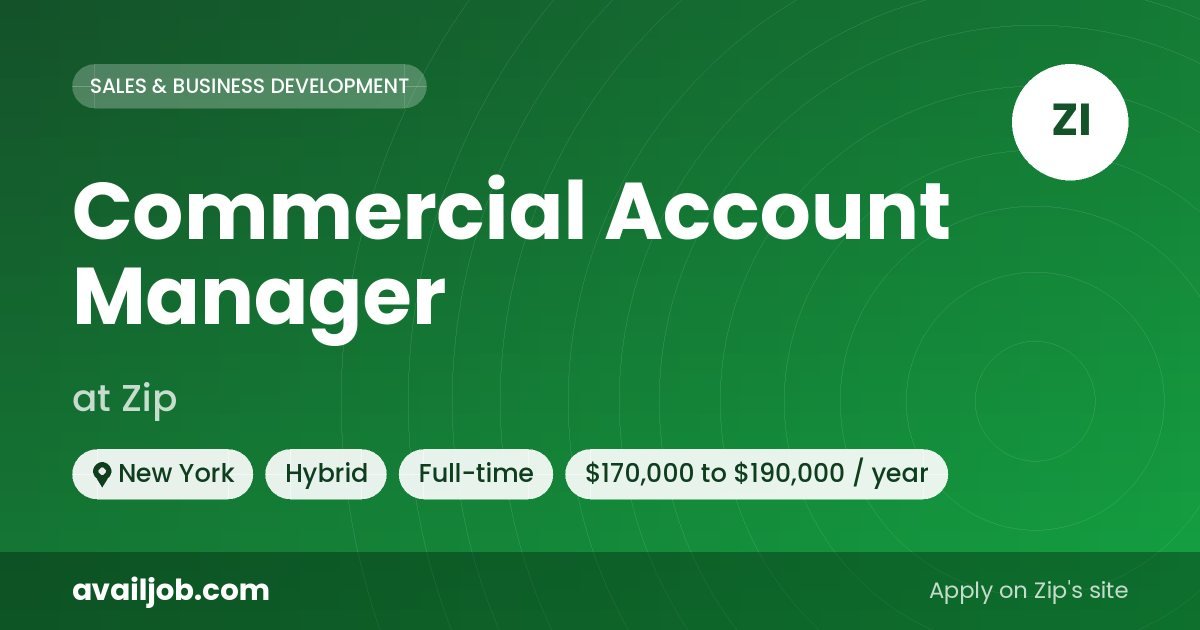 Commercial Account Manager job at Zip in New York