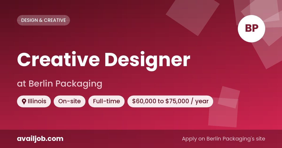 Creative Designer job at Berlin Packaging in Illinois