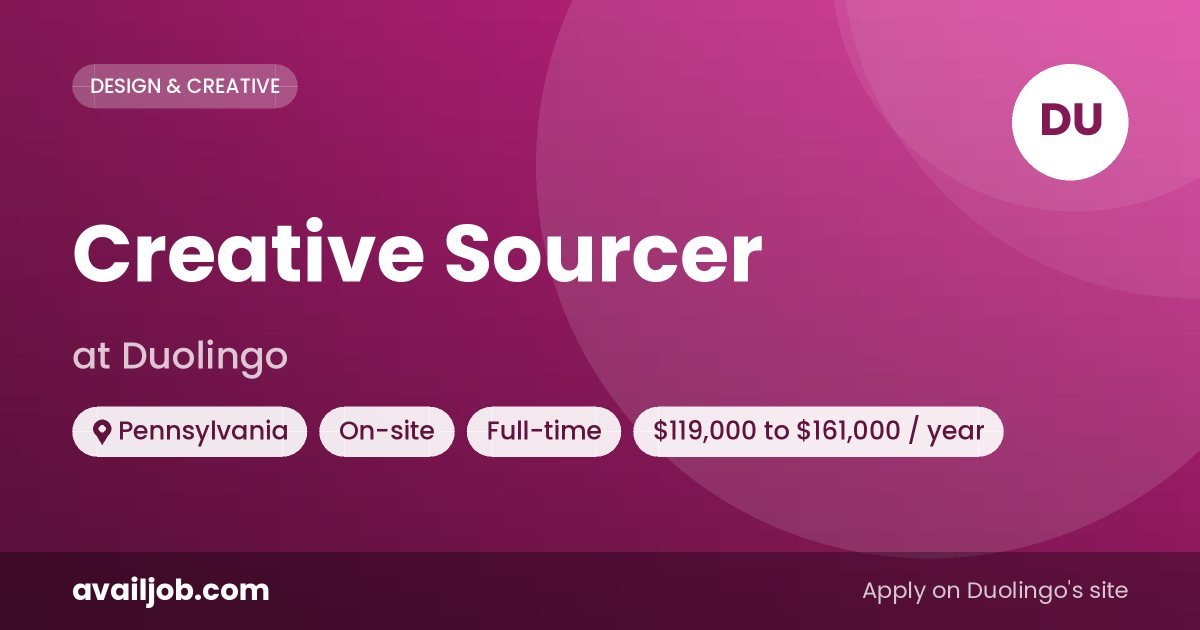 Creative Sourcer job at Duolingo in Pennsylvania