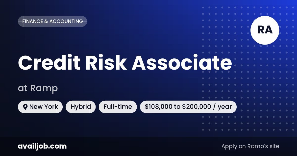 Credit Risk Associate job at Ramp in New York