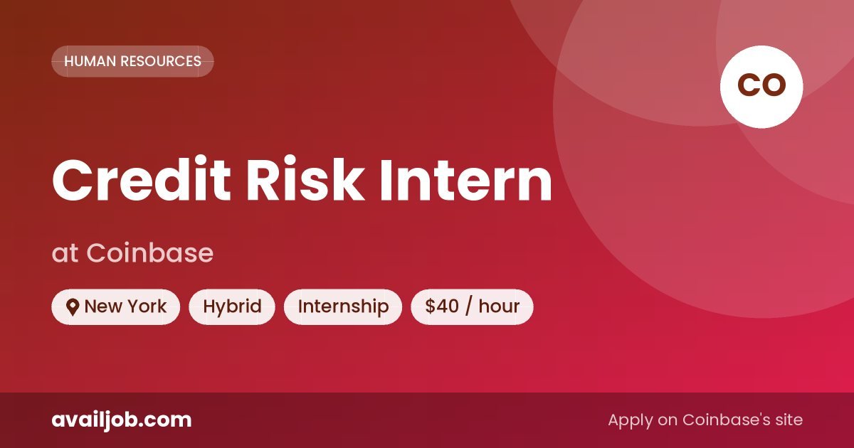 Credit Risk Intern job at Coinbase in New York