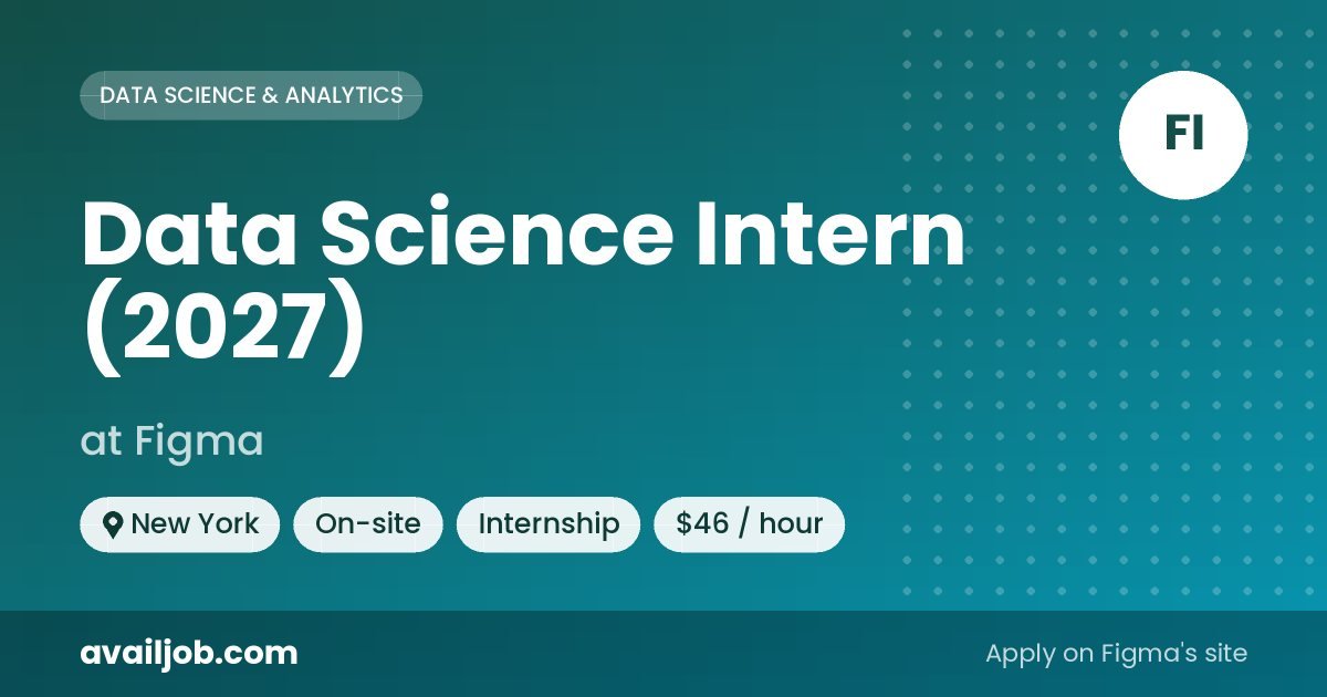 Data Science Intern (2027) job at Figma in New York