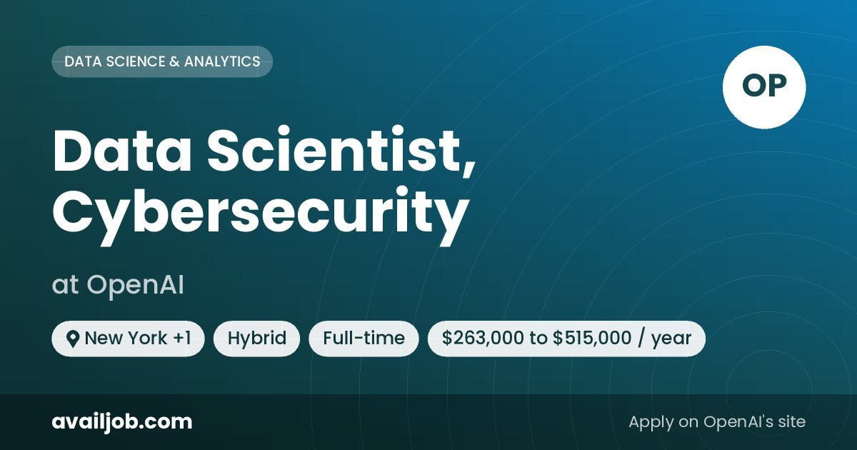 Data Scientist, Cybersecurity job at OpenAI in New York