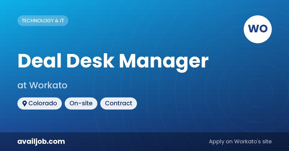 Deal Desk Manager job at Workato in Colorado