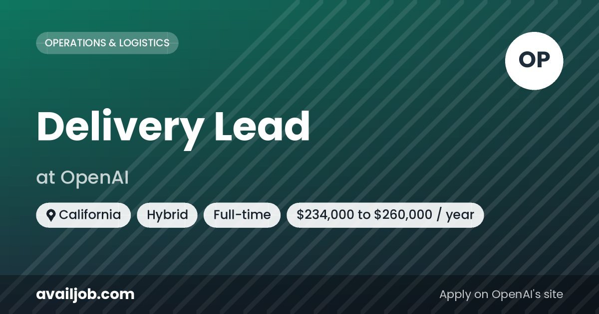 Delivery Lead job at OpenAI in California