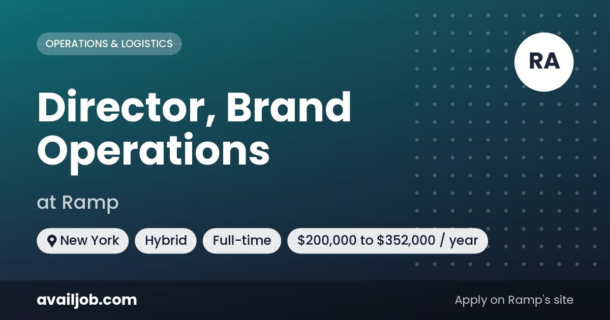 Director, Brand Operations job at Ramp in New York