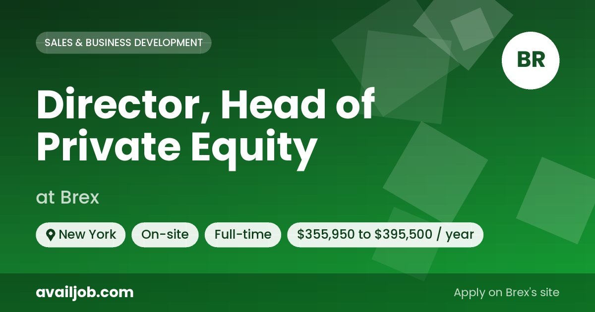 Director, Head of Private Equity job at Brex in New York