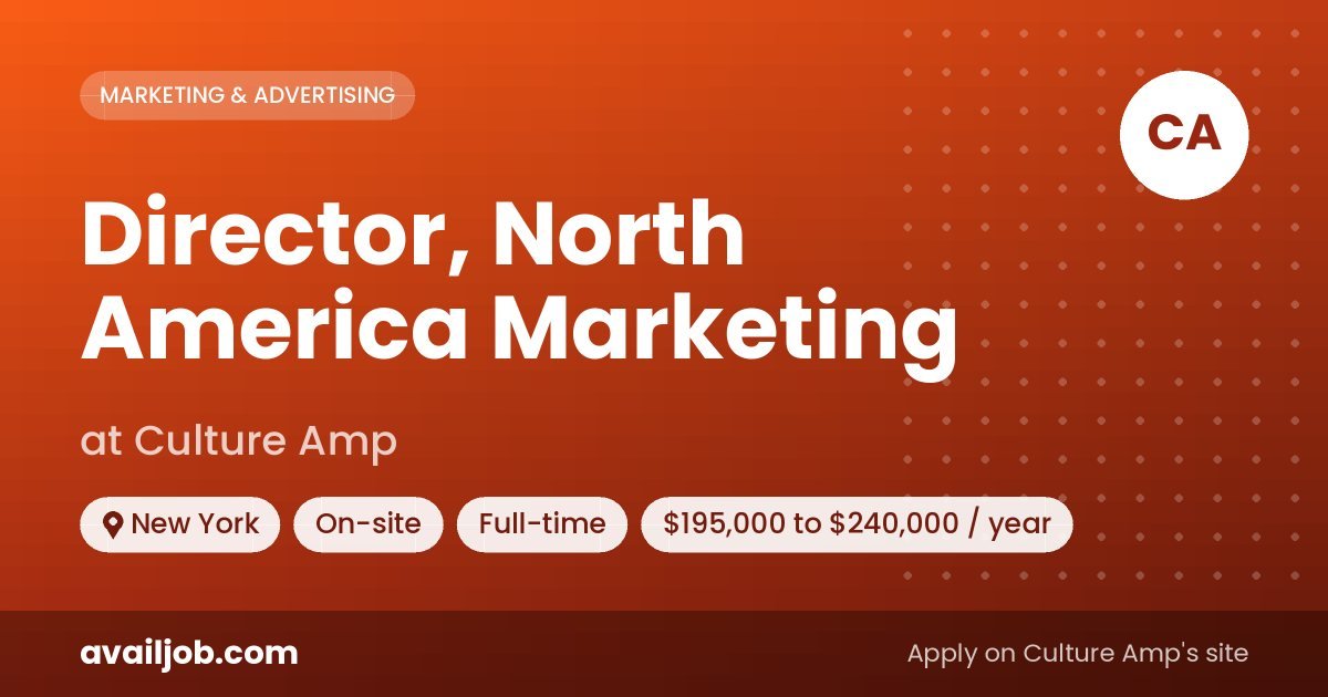 Director, North America Marketing job at Culture Amp in New York