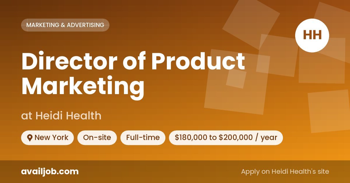 Director of Product Marketing job at Heidi Health in New York