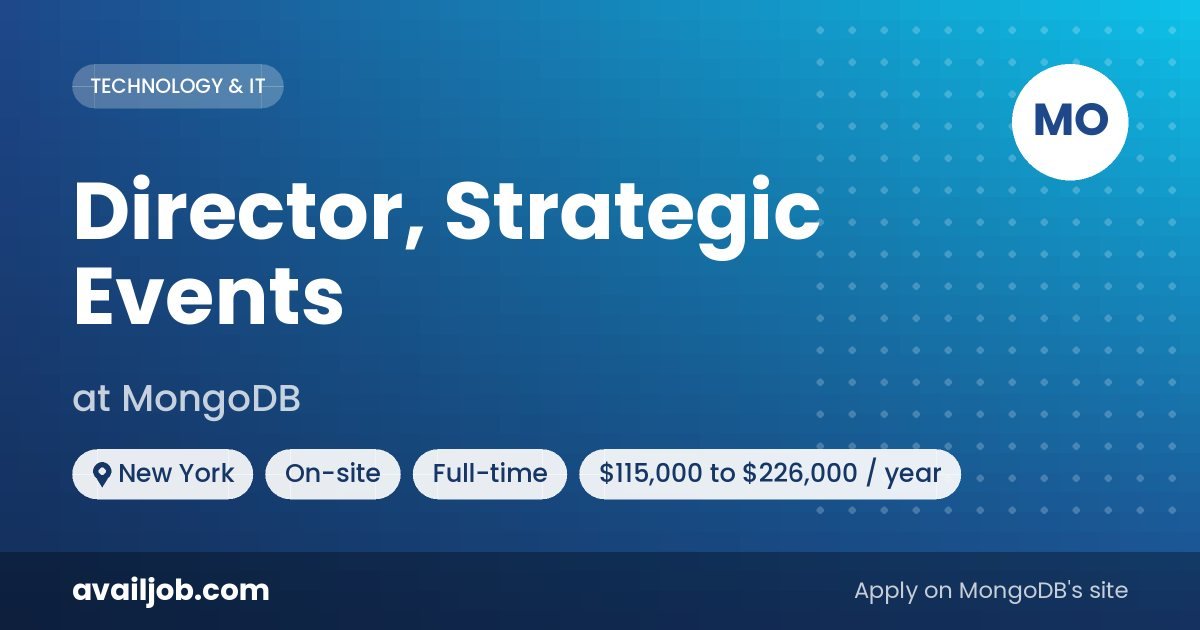 Director, Strategic Events job at MongoDB in New York