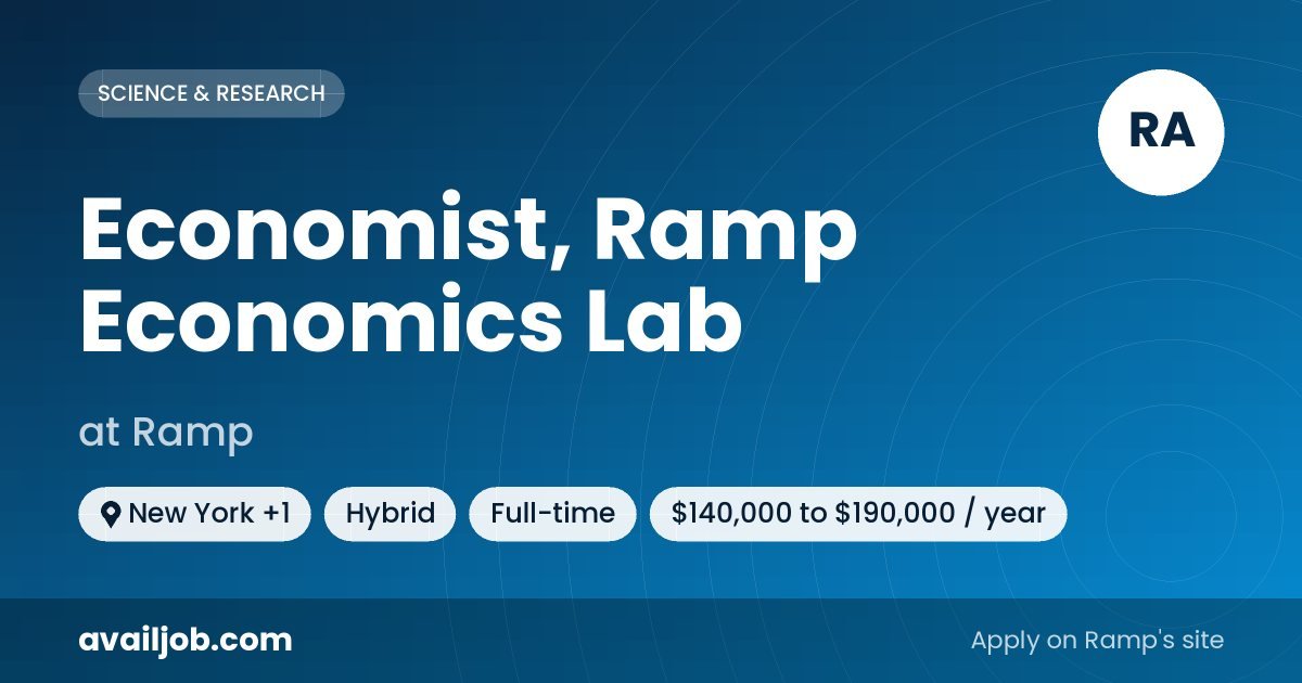 Economist, Ramp Economics Lab job at Ramp in New York