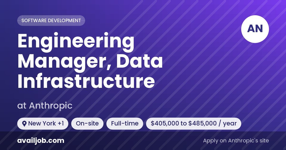 Engineering Manager, Data Infrastructure job at Anthropic in New York