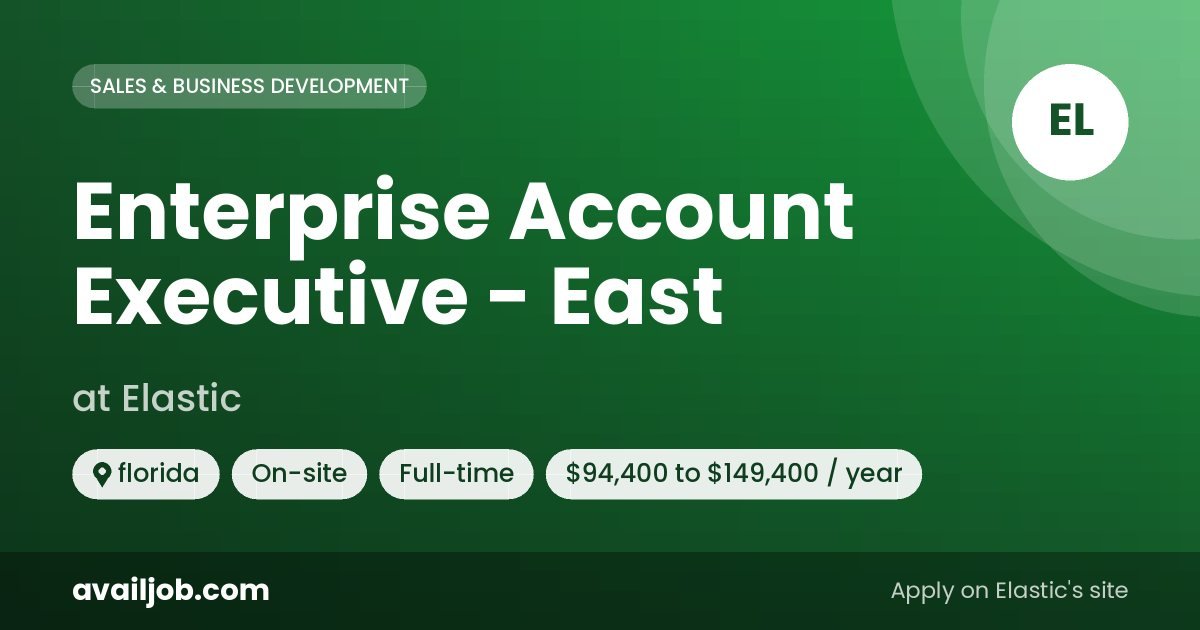 Enterprise Account Executive - East job at Elastic in florida