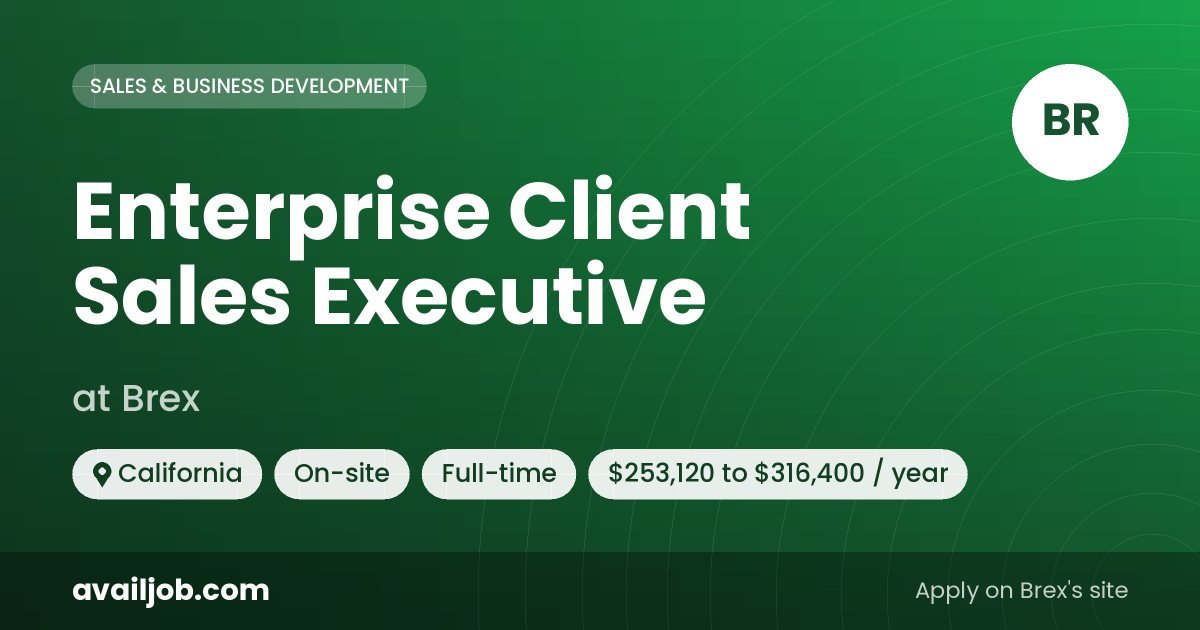 Enterprise Client Sales Executive job at Brex in California