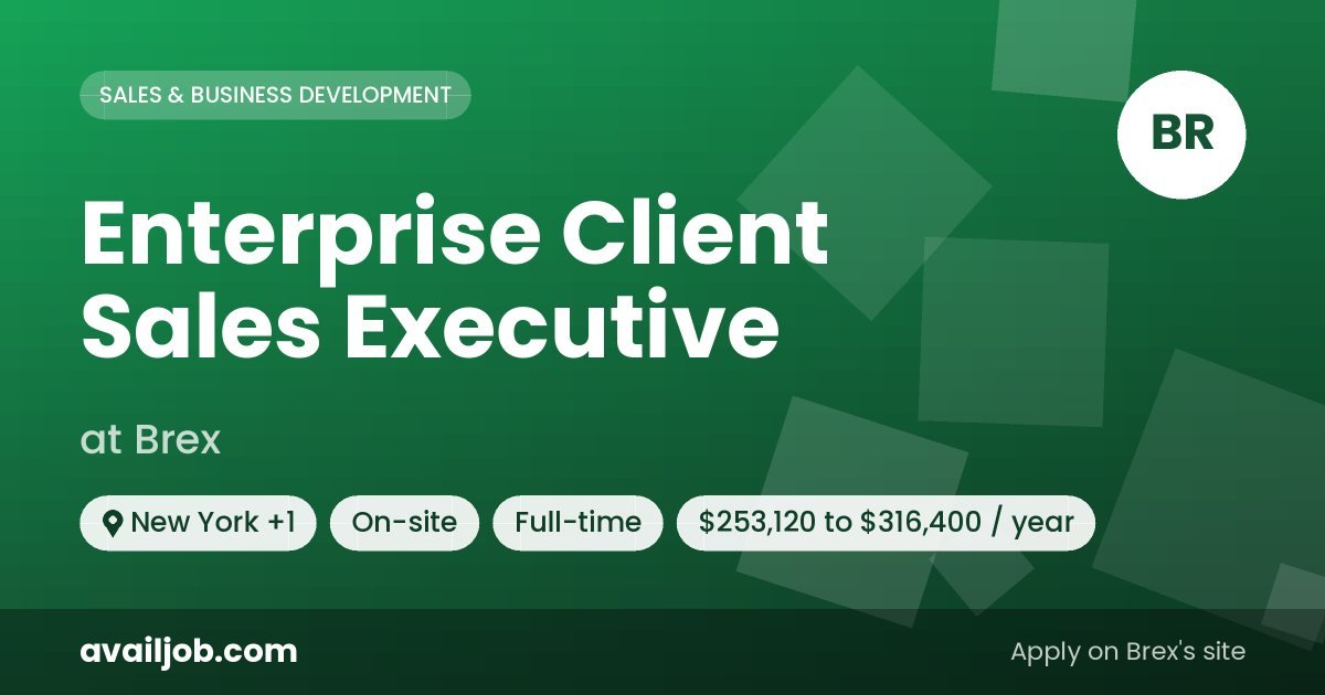 Enterprise Client Sales Executive job at Brex in New York
