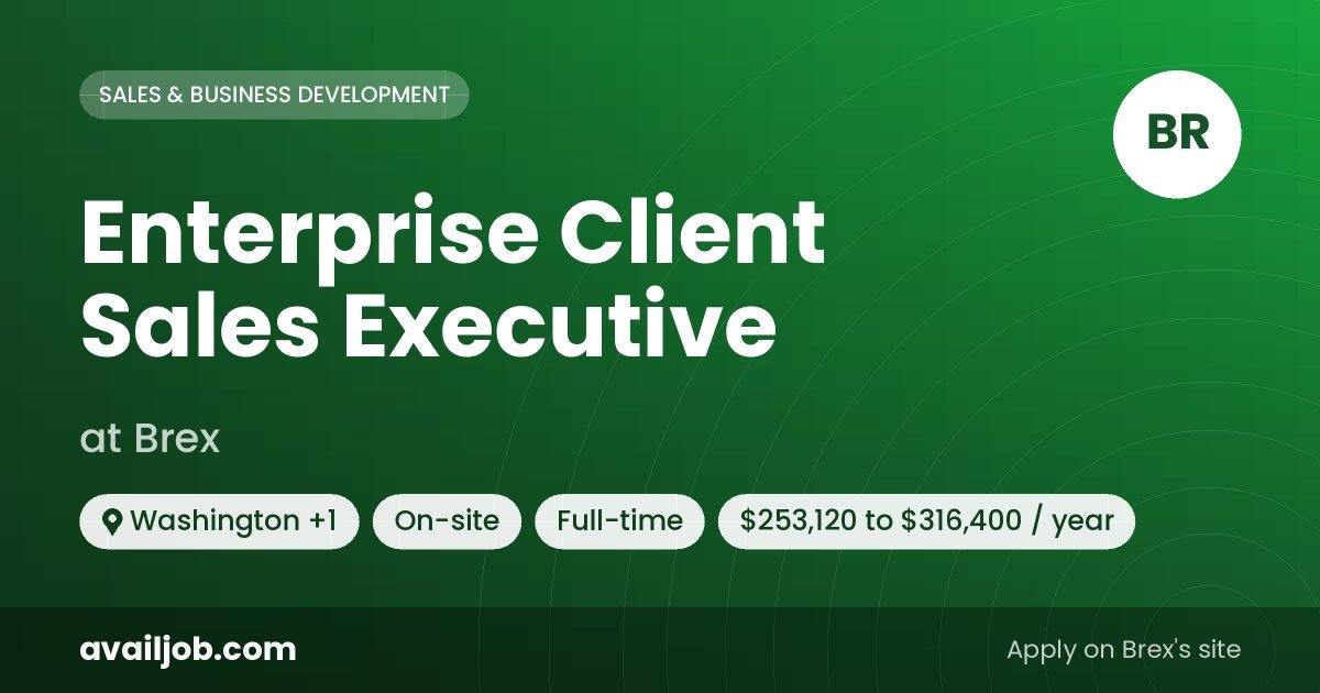 Enterprise Client Sales Executive job at Brex in Washington
