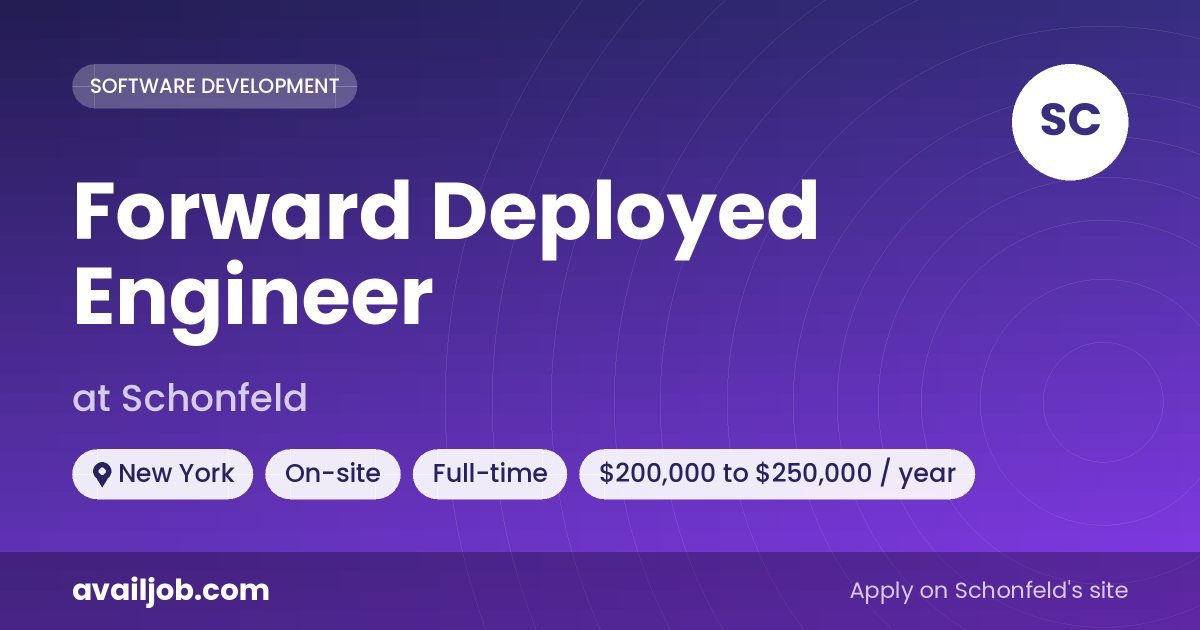 Forward Deployed Engineer job at Schonfeld in New York