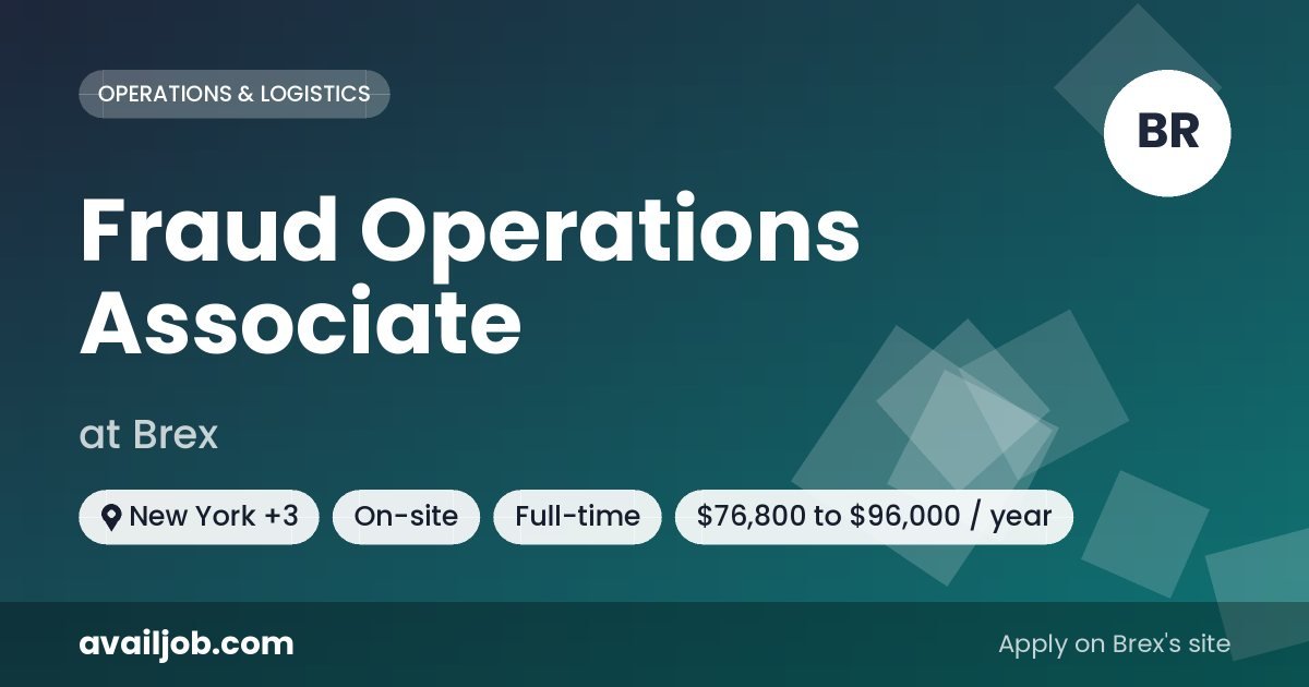 Fraud Operations Associate job at Brex in New York