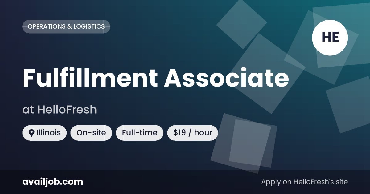 Fulfillment Associate job at HelloFresh in Illinois