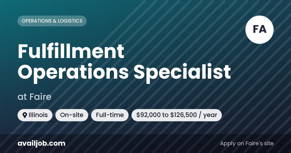 Fulfillment Operations Specialist job at Faire in Illinois