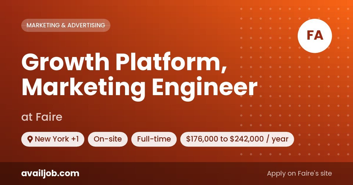 Growth Platform, Marketing Engineer job at Faire in New York
