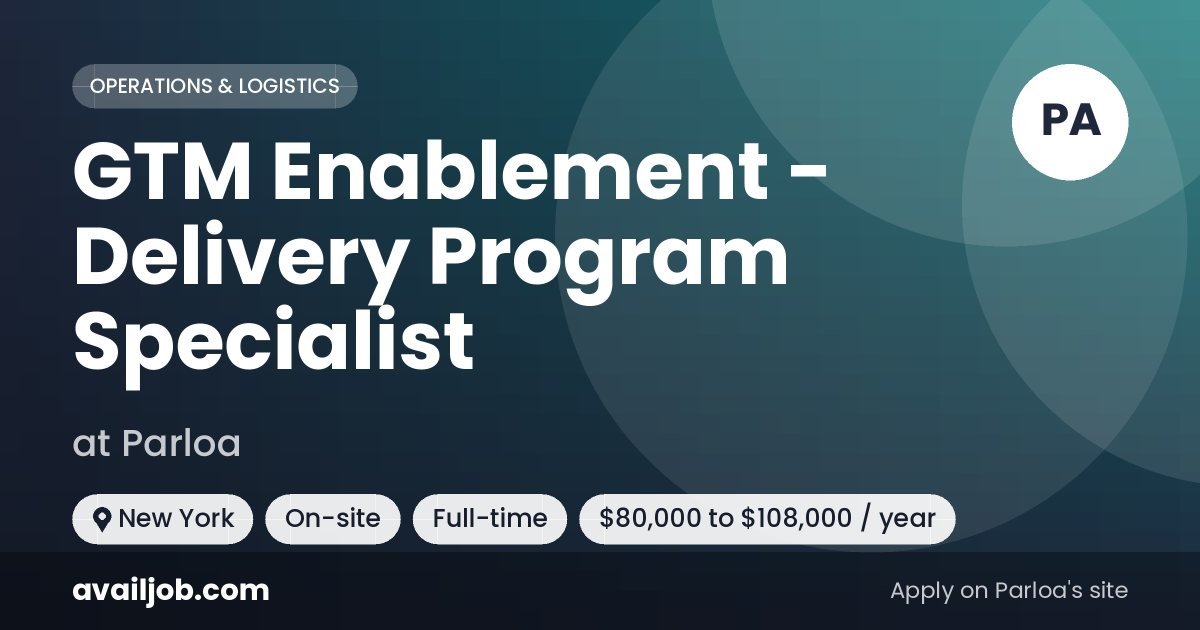 GTM Enablement - Delivery Program Specialist job at Parloa in New York