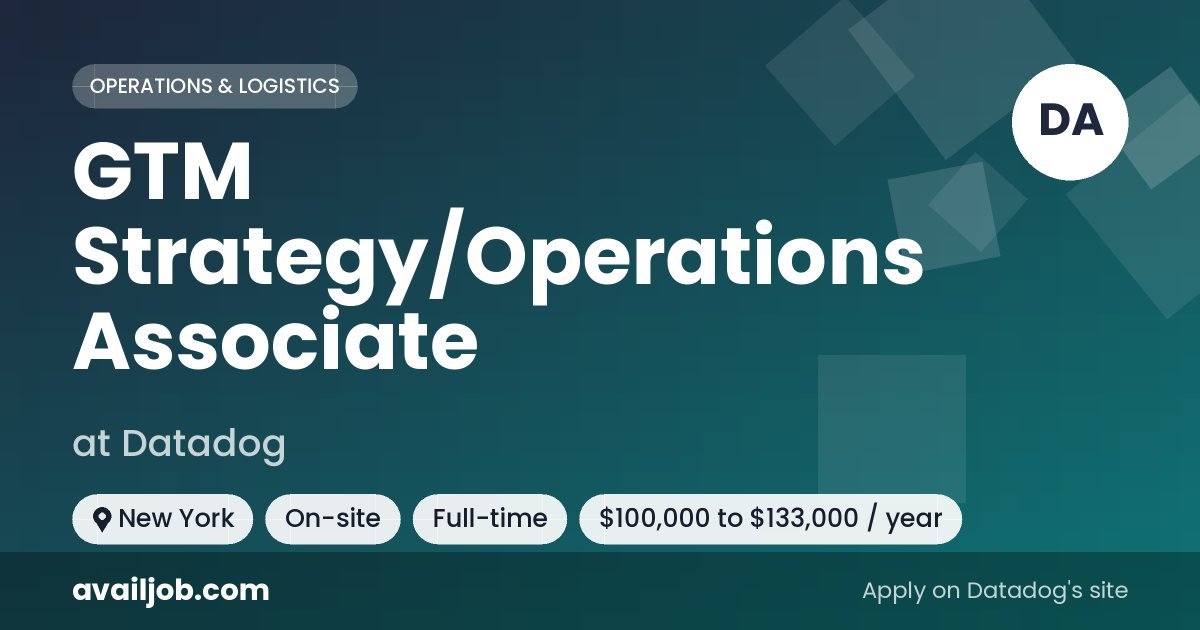 GTM Strategy/Operations Associate job at Datadog in New York