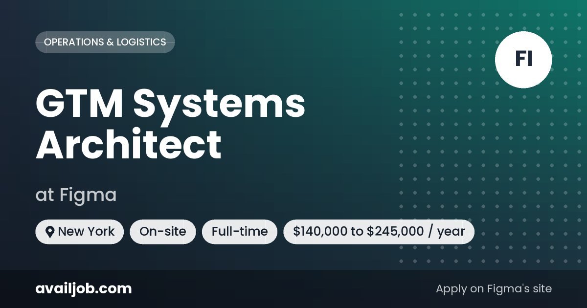 GTM Systems Architect job at Figma in New York