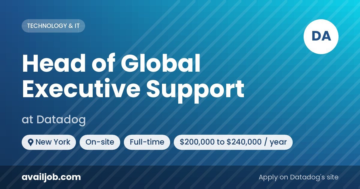 Head of Global Executive Support job at Datadog in New York