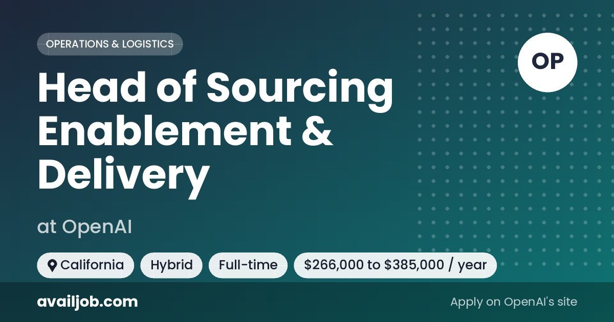Head of Sourcing Enablement & Delivery job at OpenAI in California