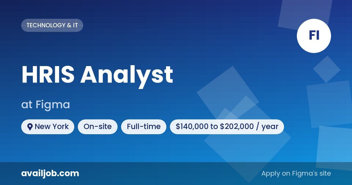 HRIS Analyst job at Figma in New York