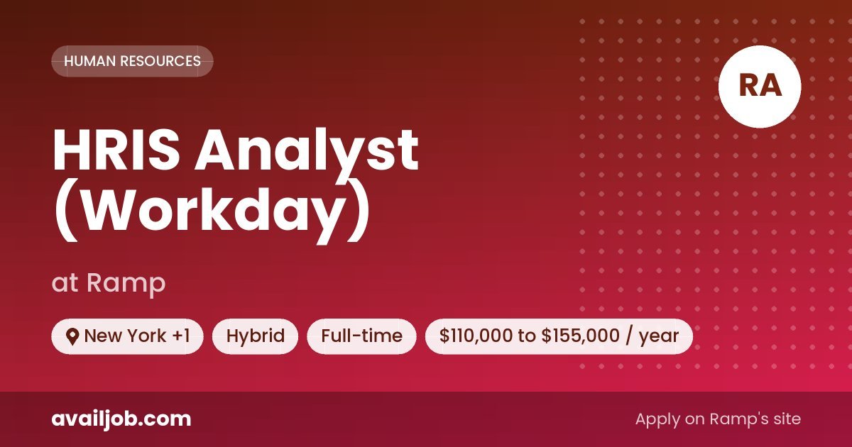 HRIS Analyst (Workday) job at Ramp in New York