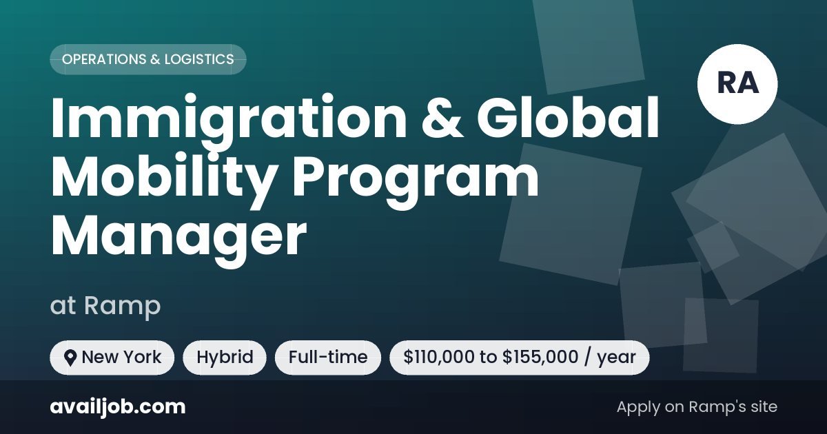 Immigration & Global Mobility Program Manager job at Ramp in New York