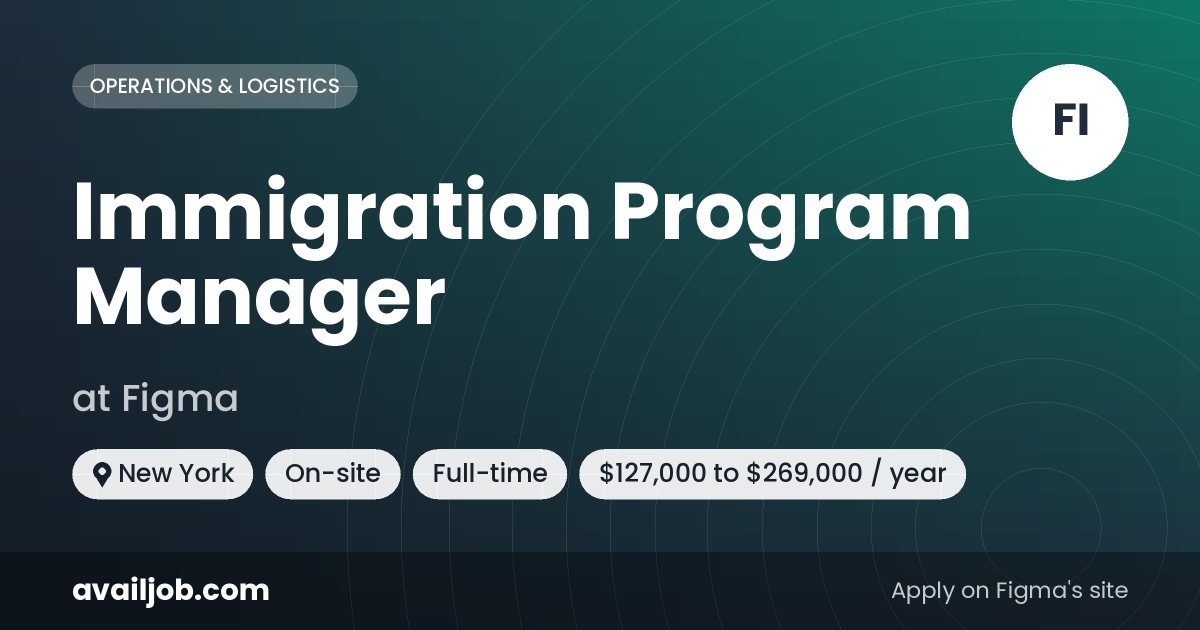 Immigration Program Manager job at Figma in New York