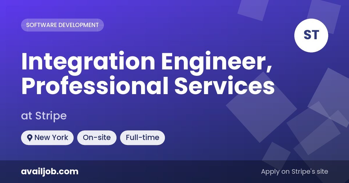 Integration Engineer, Professional Services job at Stripe in New York